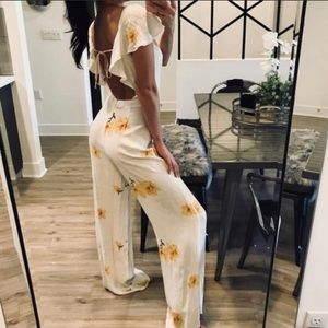 Reformation Cozumel Jumpsuit in yellow/white floral